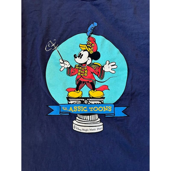 Walt Disney T-Shirt Adult L Blue Classic Toons Magic Music Days Vintage USA - Picture 7 of 7